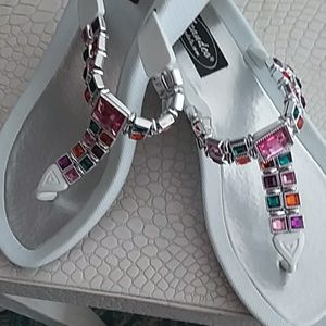 Sandals white jeweled